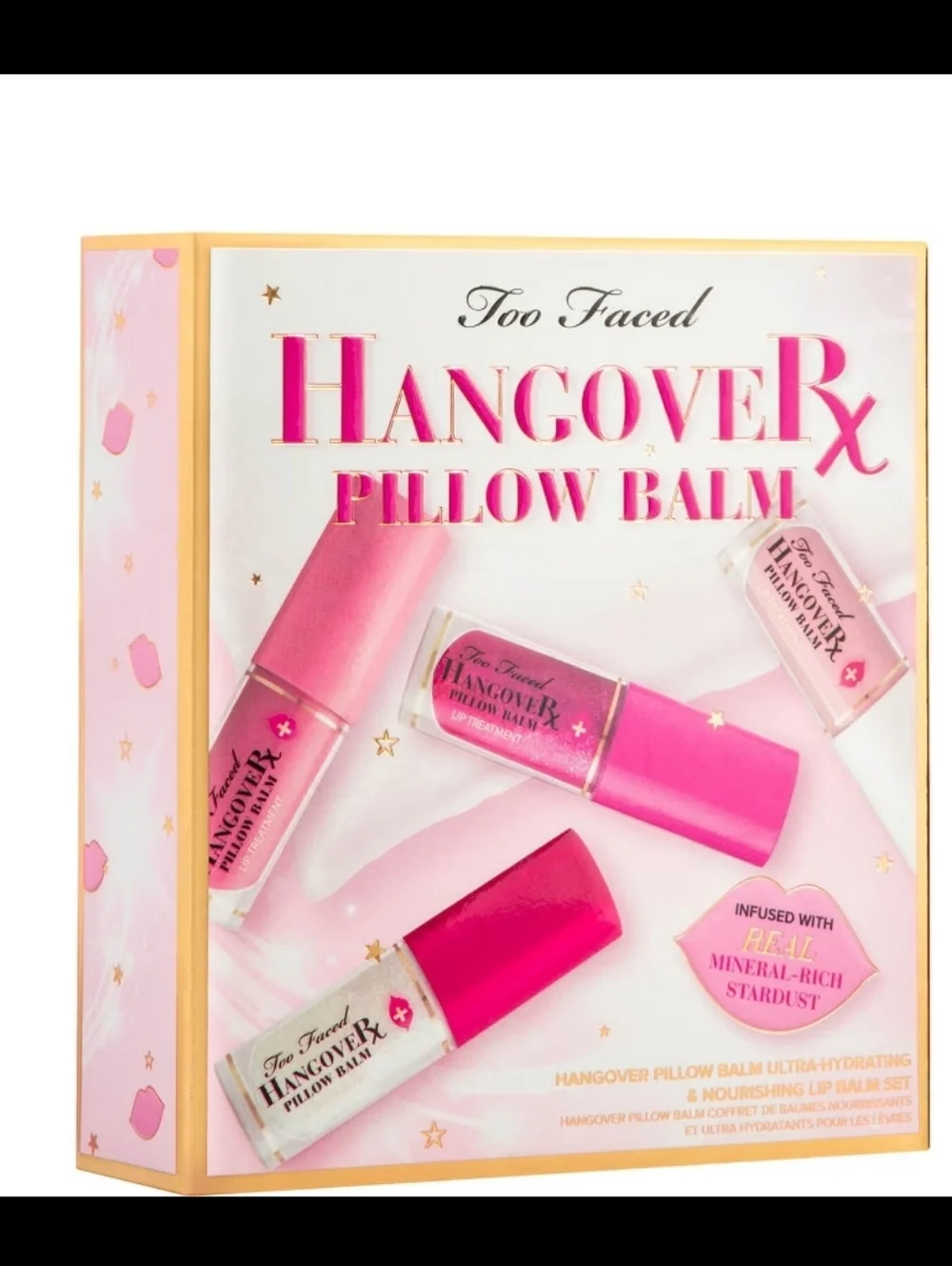 NIB Too Faced HangoveRX Pillow Lip Balm Set 4 Pc